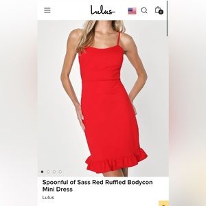 Lulus Spoonful of Sass Red Ruffled Bodycon Mini Dress Red, in medium